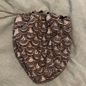 Beaded Zara mini bag with chain